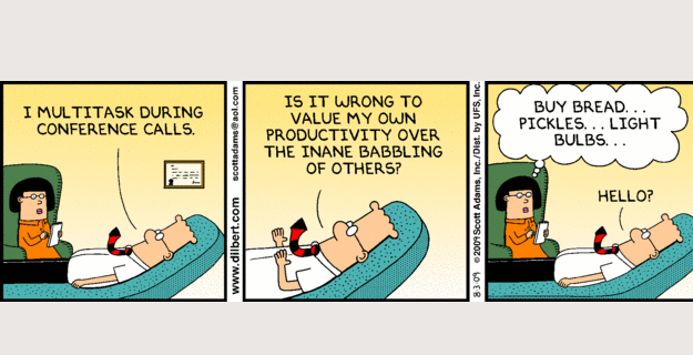 More Multitasking on Conference Calls - According to Dilbert | LoopUp