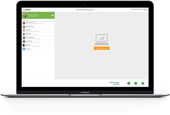 LoopUp Premium Remote Meetings Conference Calls Laptop Device UI
