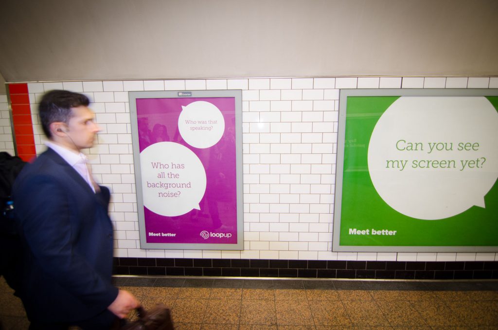 loopup london underground campaign see screen man walking