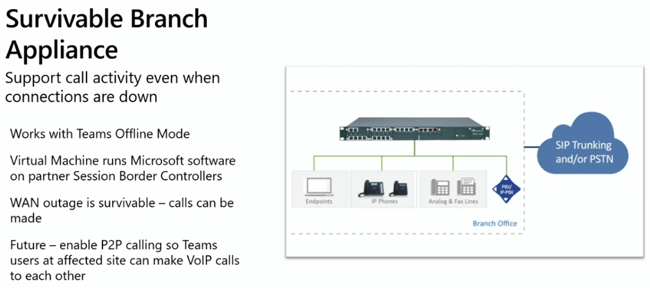 Survivable branch appliance diagram