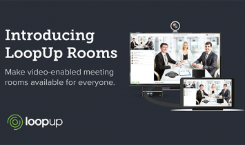 A banner showing LoopUp's new solution for video-enabled conference rooms